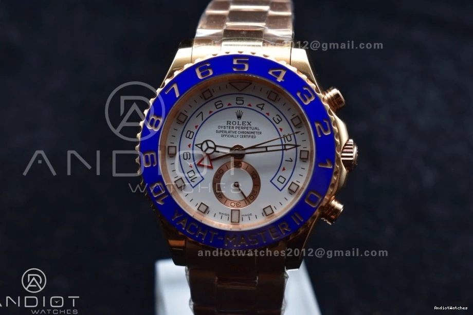 on 1:1 Edition A Ceramic II Bracelet RG TopPick GMF YachtMaster 116685 RG Blue Best 1223 0406